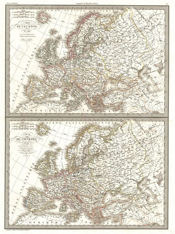 Carte de l'Europe en 1789. Carte de l'Europe en 1813. - Main View