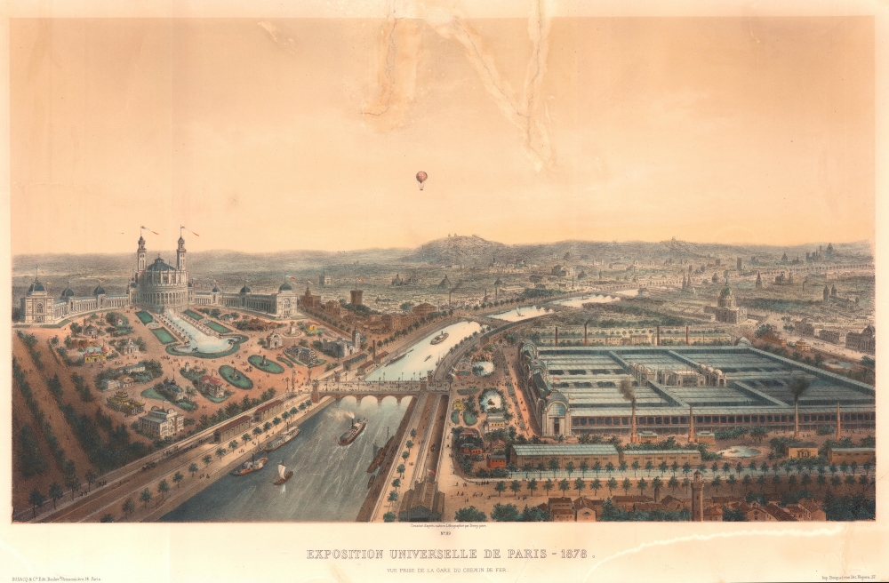 1878 Deroy Père Lithograph View of the 1878 Paris Exposition Universelle