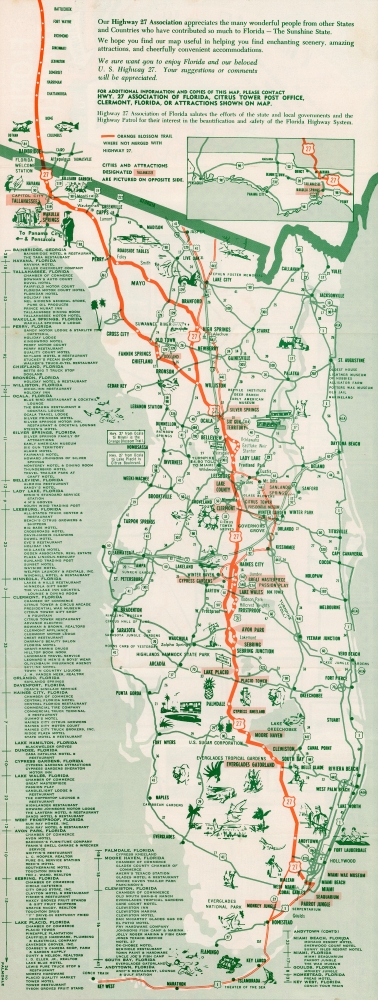 Complete Map: Florida Traveling, featuring U.S. 27. - Main View