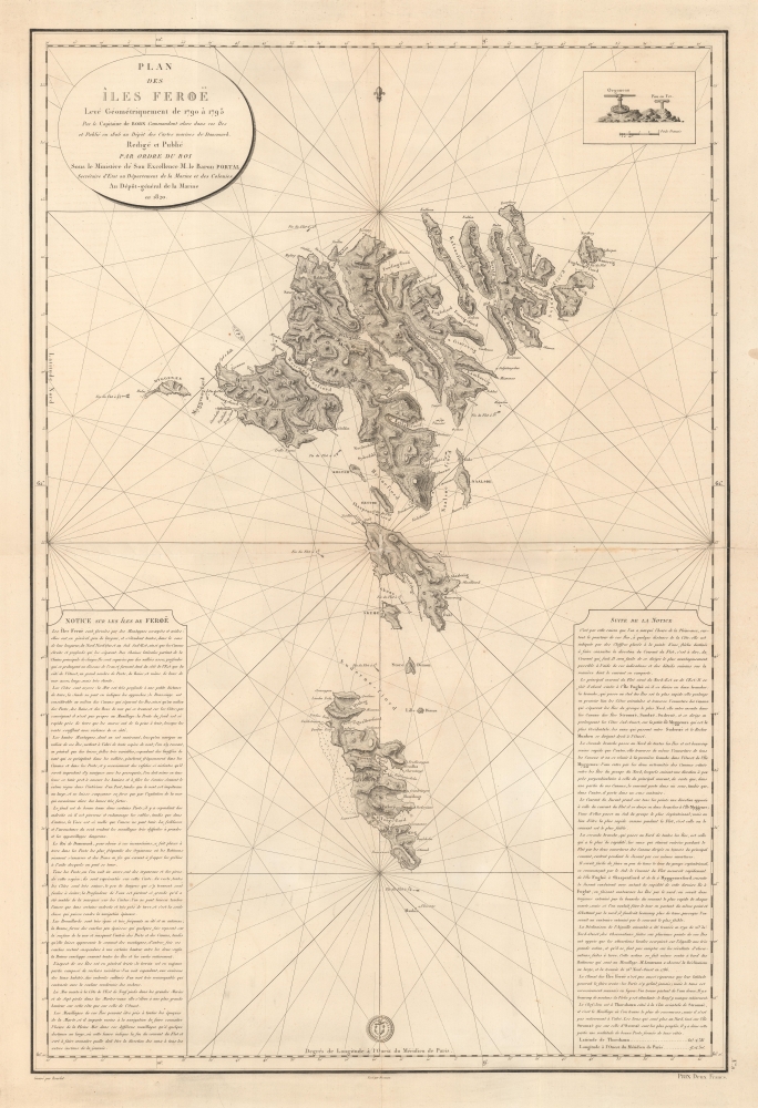 Plan des íles Ferøë Levé Géométriquement de 1790 à 1795... - Main View