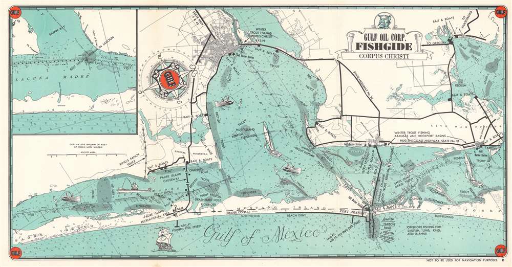 Gulf Oil Corp. Fishgide Corpus Christi.: Geographicus Rare Antique Maps