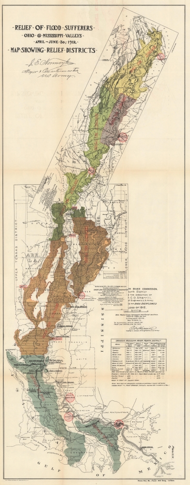 Relief of Flood Sufferers Ohio and Mississippi Valleys April - June 1912 Map Showing Relief Districts. - Main View