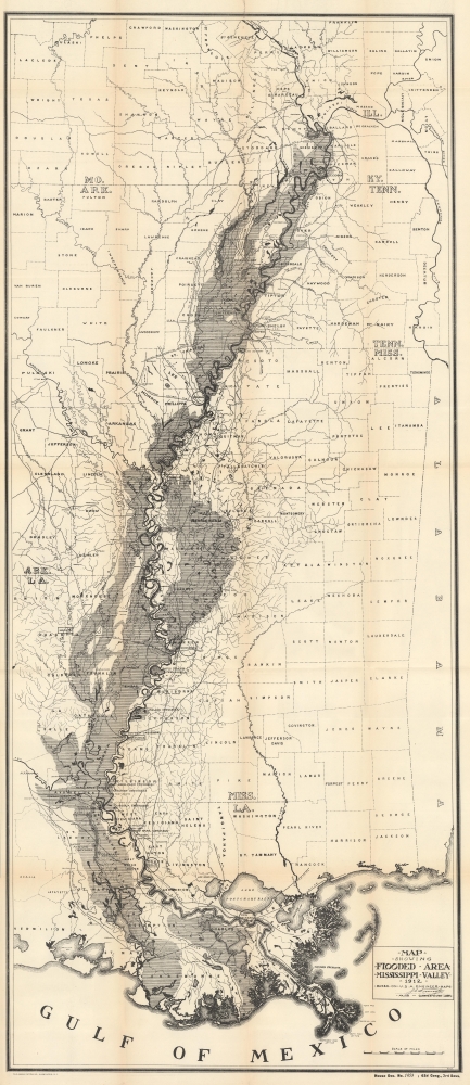 Map Showing Flooded Area Mississippi Valley 1912. Based on U.S.A. Engineer Maps. - Main View