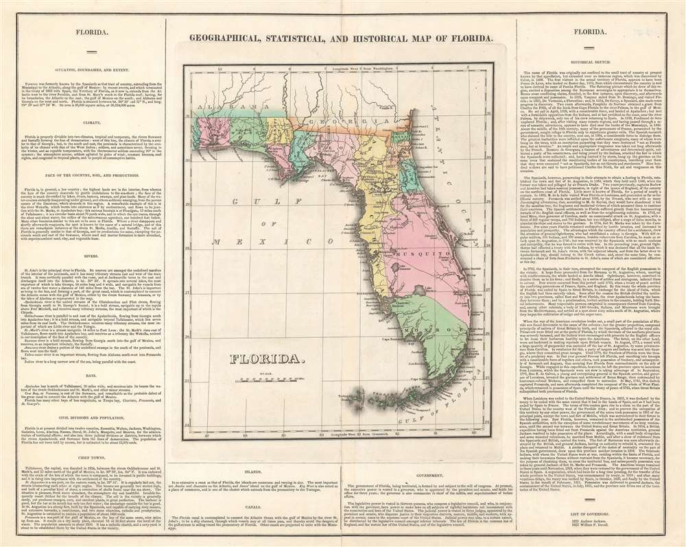 Geographical, Statistical, and Historical Map of Florida. - Main View