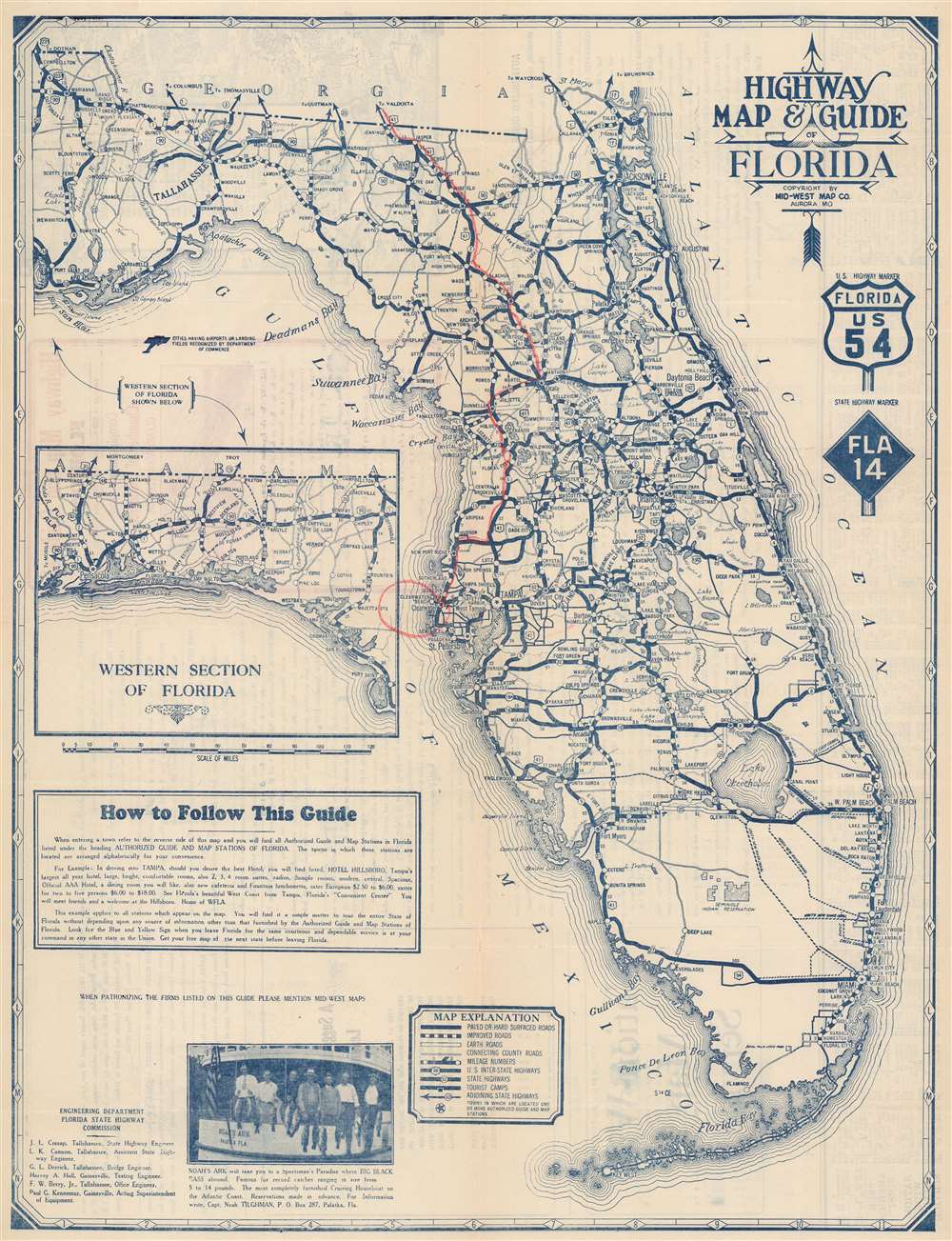 Highway Map and Guide of Florida. - Main View