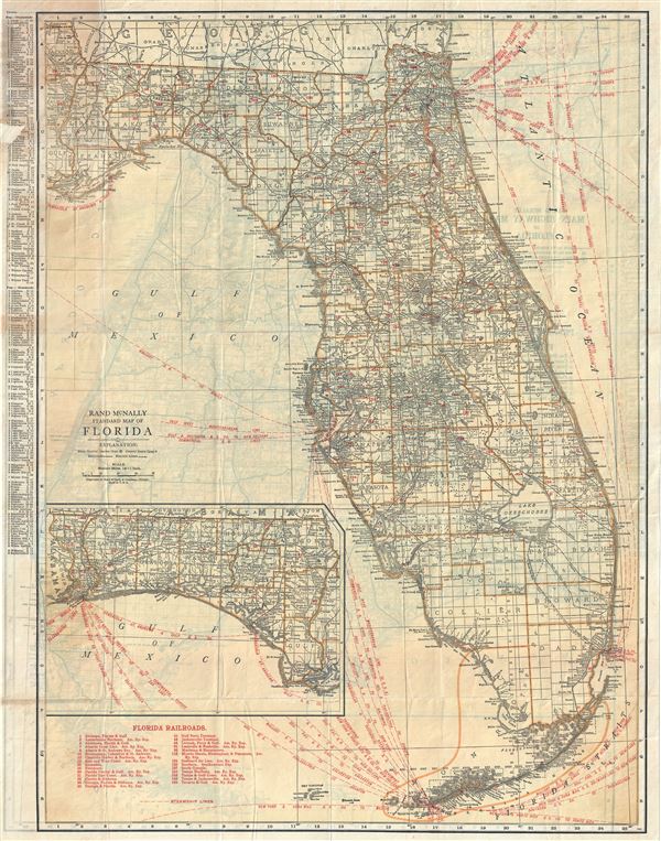 Rand McNally Standard Map of Florida. - Main View