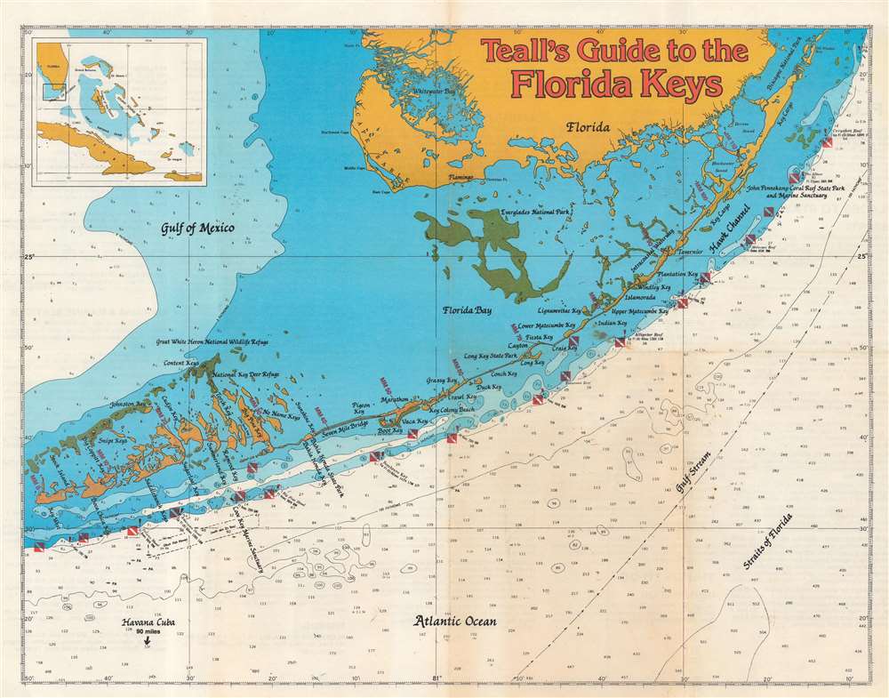 Teall's Guide to the Florida Keys.: Geographicus Rare Antique Maps