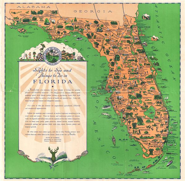 Pictorial Map of Florida. - Main View