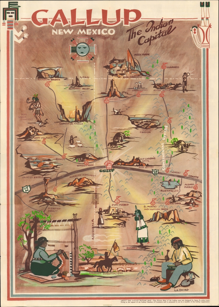 Gallup New Mexico The Indian Capital / Pictorial Map of Gallup New Mexico. - Main View