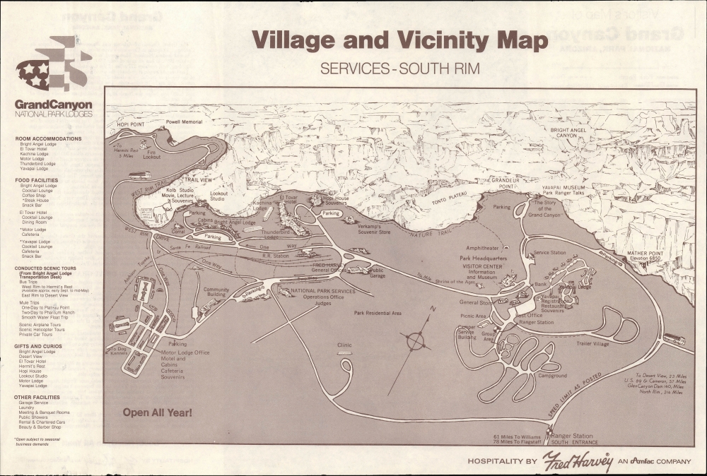 Grand Canyon National Park, Arizona. / Village and Vicinity Map Services - South Rim. - Alternate View 1