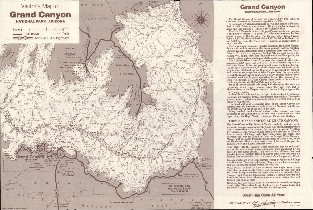 Grand Canyon National Park, Arizona. / Village and Vicinity Map Services - South Rim. - Main View