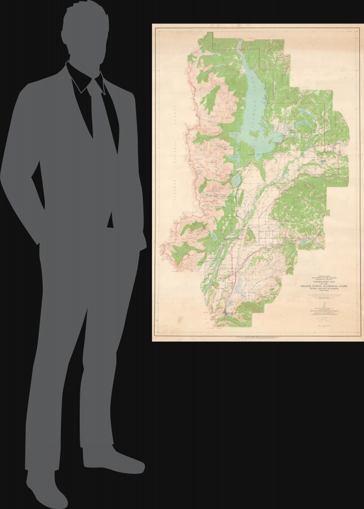 Topographic Map of the Grand Teton National Park Teton County - Wyoming. - Alternate View 1