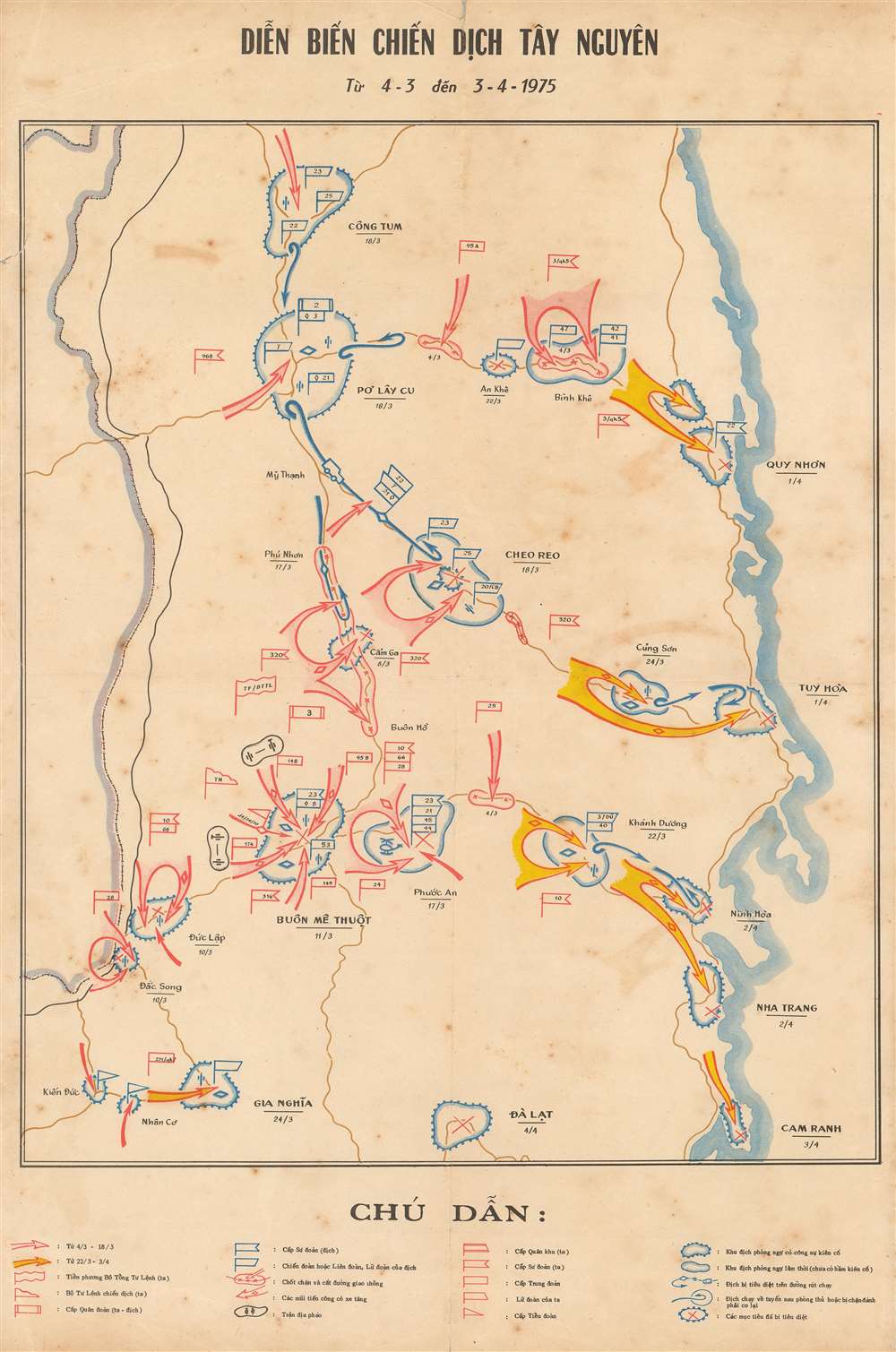 Diễn biến Chiến Dịch Tây Nguyên. / Movement of the Highland Campaign. - Main View