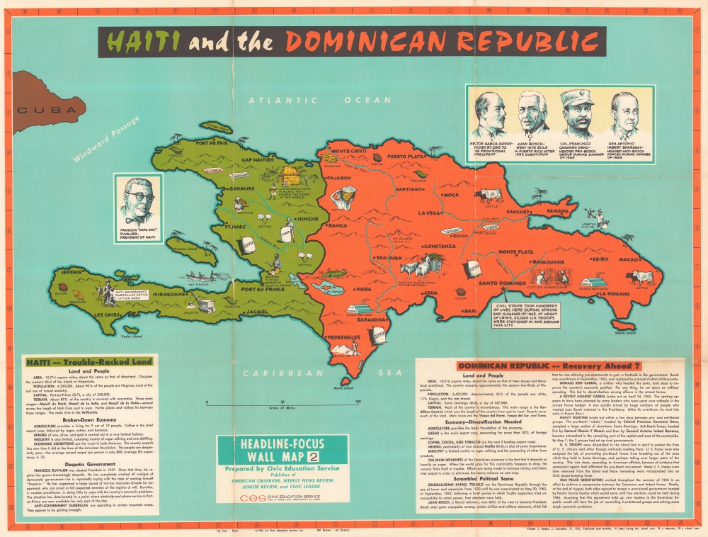 Headline Focus Wall Map 2. Haiti and the Dominican Republic. - Main View