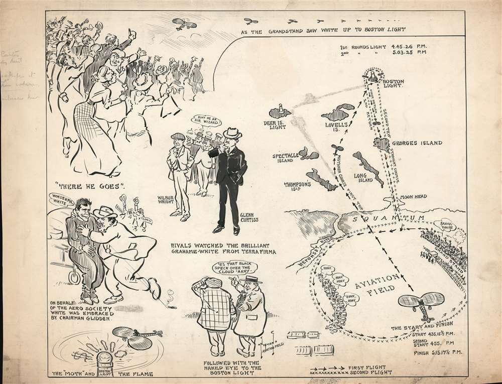 [1910 Harvard-Boston Aero Meet Cartoon.] - Main View