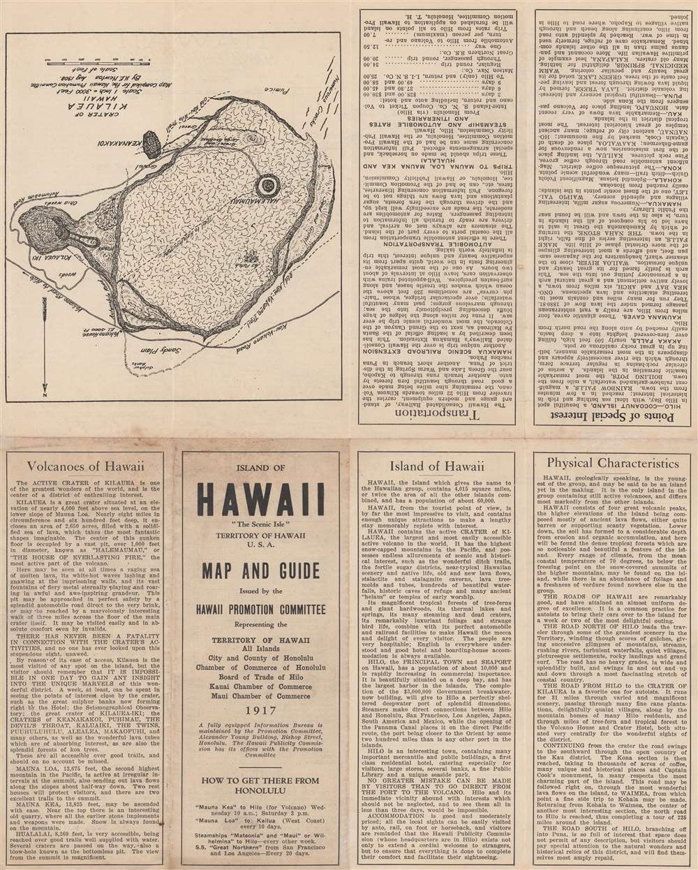 Island of Hawaii 'The Scenic Isle' Territory of Hawaii U.S.A. Map and Guide. - Alternate View 1