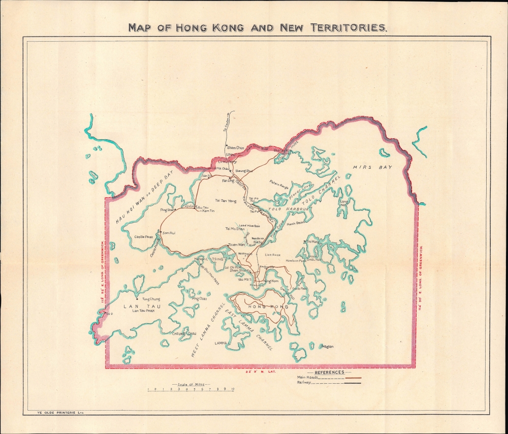 Map of Hong Kong and New Territories. - Main View