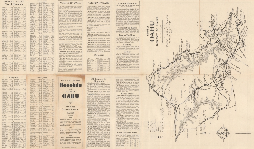 Honolulu Territory of Hawaii. Compiled Especially for the Hawaii Tourist Bureau. - Alternate View 2