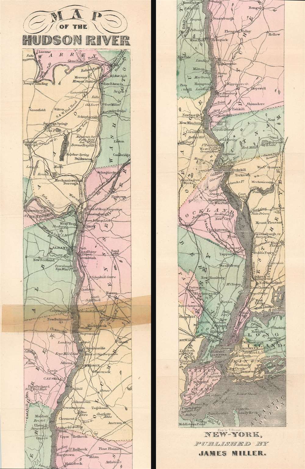 Map of the Hudson River.: Geographicus Rare Antique Maps