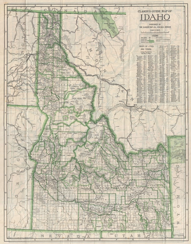 Clason's Guide Map of Idaho. - Main View