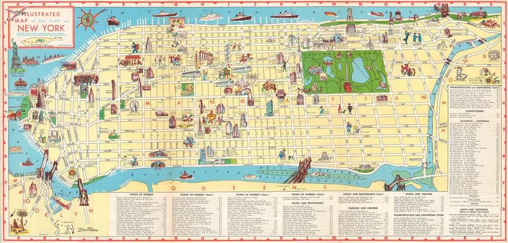 map of manhattan new york Illustrated Map Of The City Of New York Geographicus Rare map of manhattan new york