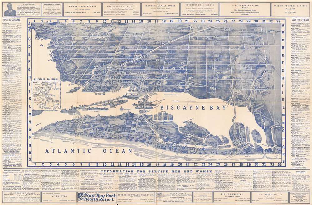 In and Out' Map of Miami Miami Beach Coral Gables and Vicinity. - Main View