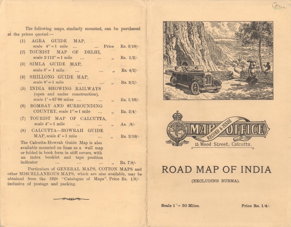 Road Map of India (Excluding Burma). - Alternate View 2