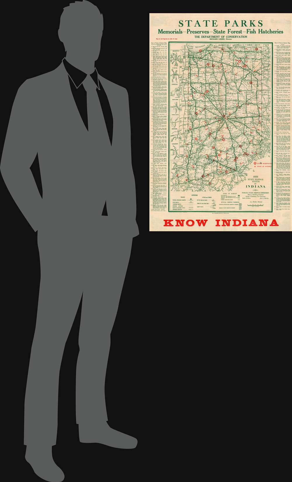 Map Showing Points of Interest in Indiana. - Alternate View 1