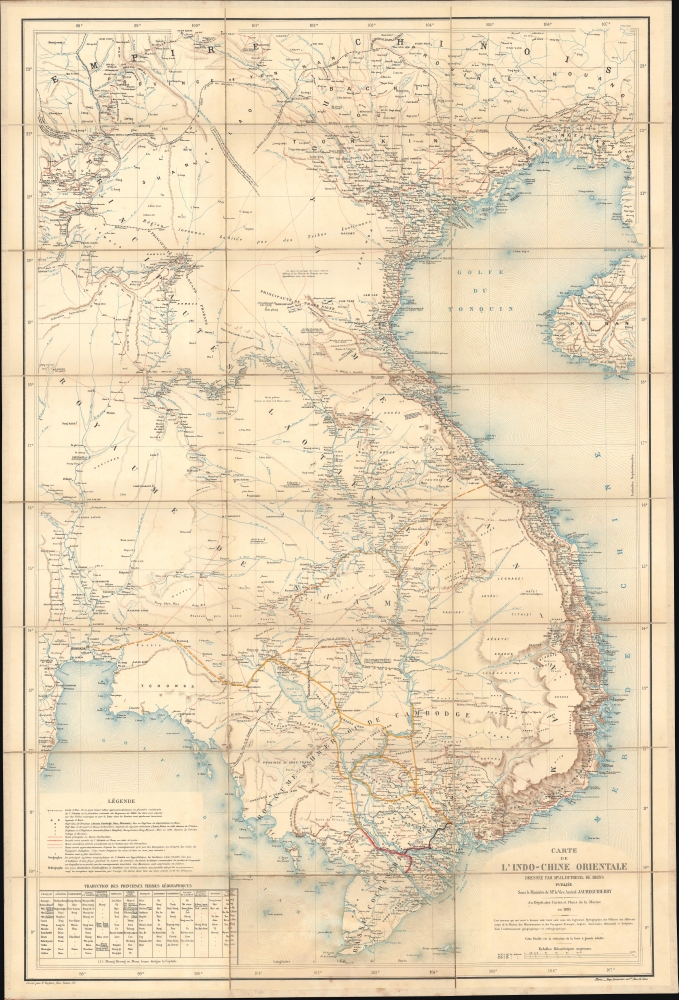 Carte de l'Indo-Chine Orientale. - Main View