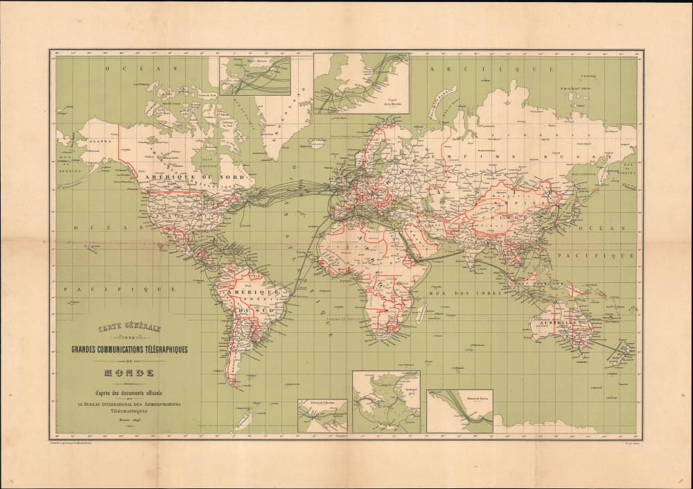 Carte générale des grandes communications télégraphiques du monde. - Main View