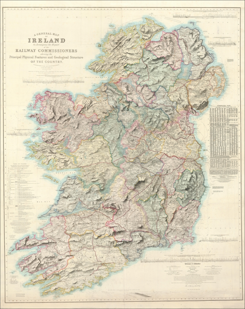 A General Map of Ireland to Accompany the Report of the Railway Commissioners shewing the Principal Physical Features and Geological Structure of the Country. - Main View