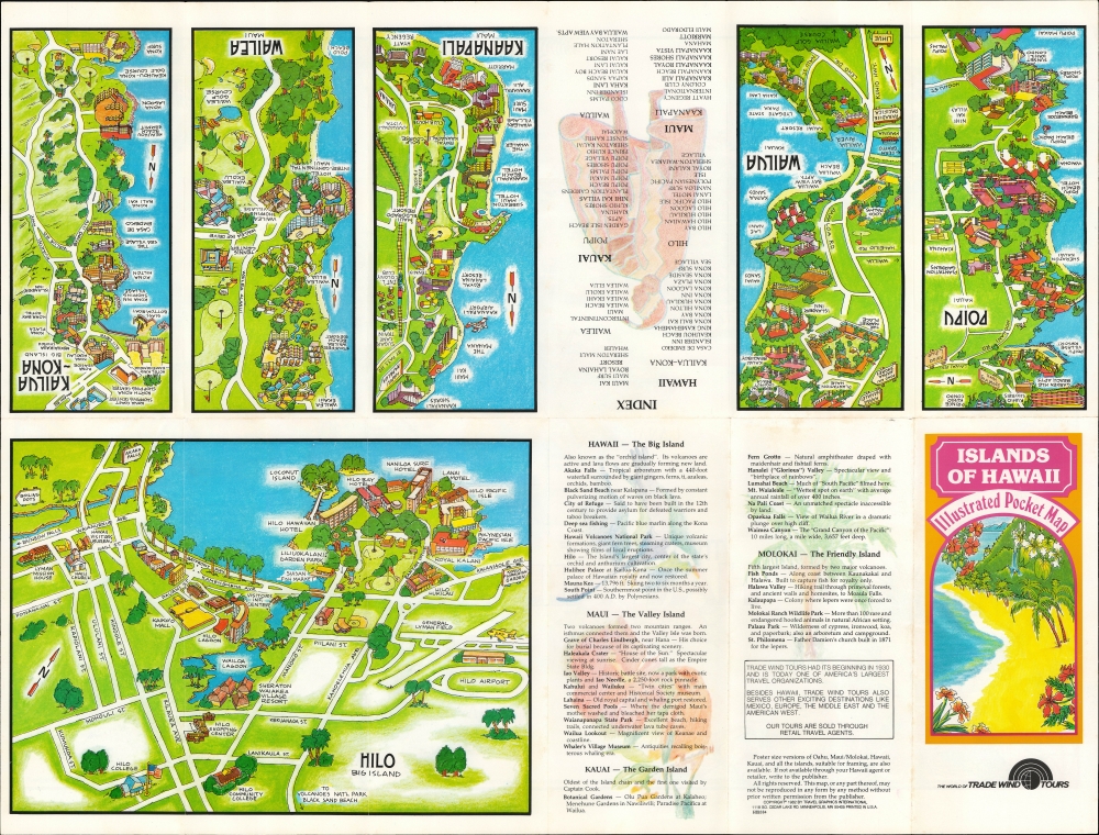 The Islands of Hawaii / Islands of Hawaii Illustrated Pocket Map. - Alternate View 1