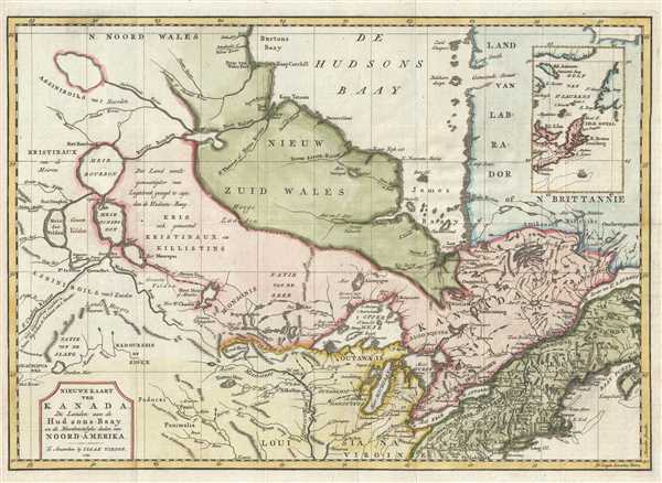 kaart canada Nieuwe Kaart van Kanada, De Landen aan de Hudsons Baay en de 