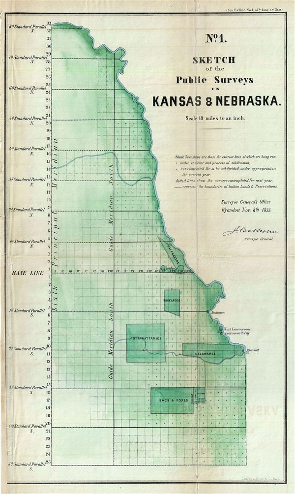 No. 1 Sketch of the Public Surveys in Kansas & Nebraska. - Main View