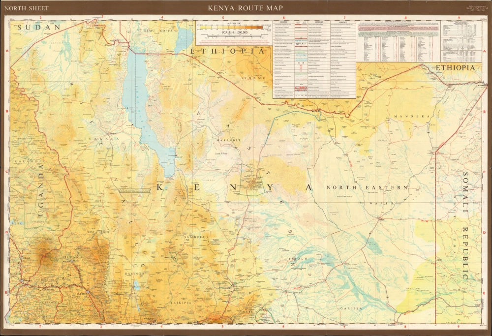 Kenya and Northern Tanzania Route Map Notes in English/French/German. - Alternate View 2