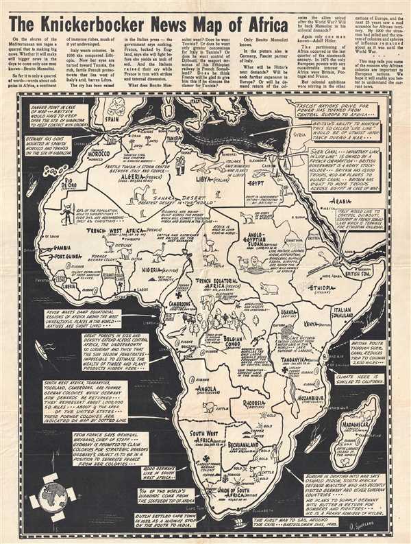 The Knickerbocker News Map of Africa. - Main View