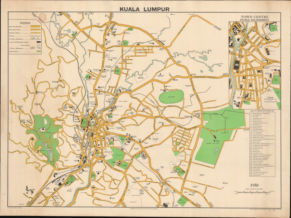 KualaLumpur Surveydeptmalaya 1950 