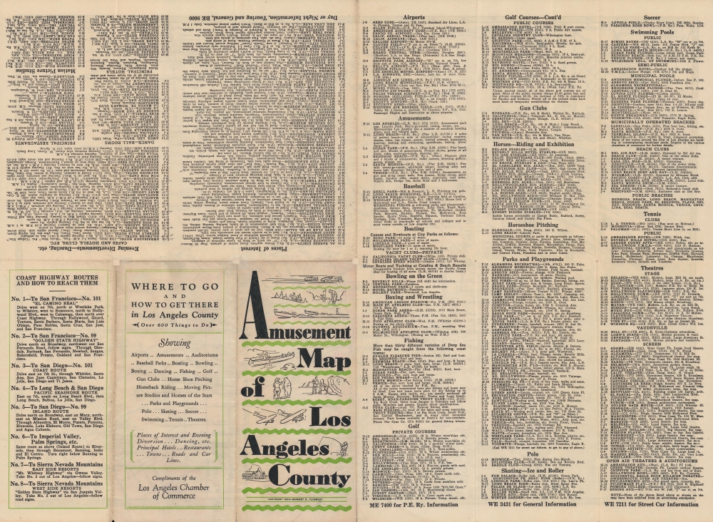 Amusement Map of Los Angeles County / Places of Interest, Amusement, Sport, Los Angeles County. - Alternate View 1