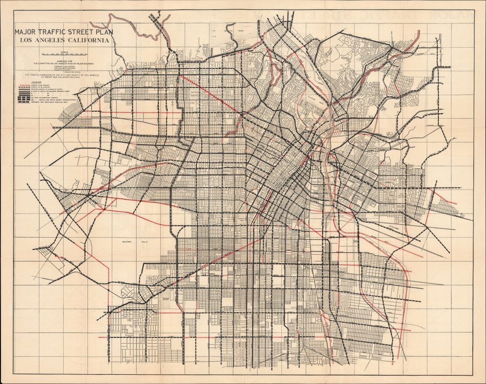 1924 Los Angeles Highways and Frederick Law Olmsted Traffic Plan