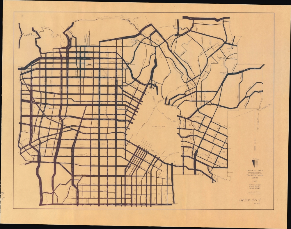 1970 Taylor Infographic Map of Los Angeles' Traffic