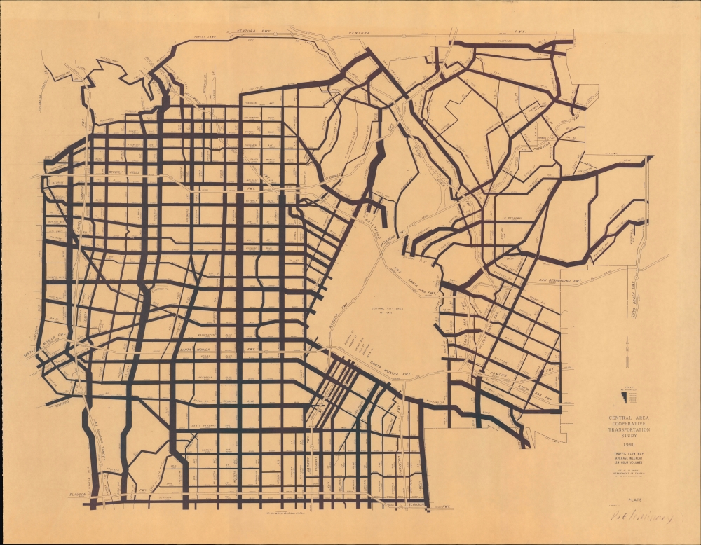 Traffic Flow Map Average Weekday 24 Hour Volumes. Preliminary Plate. - Main View