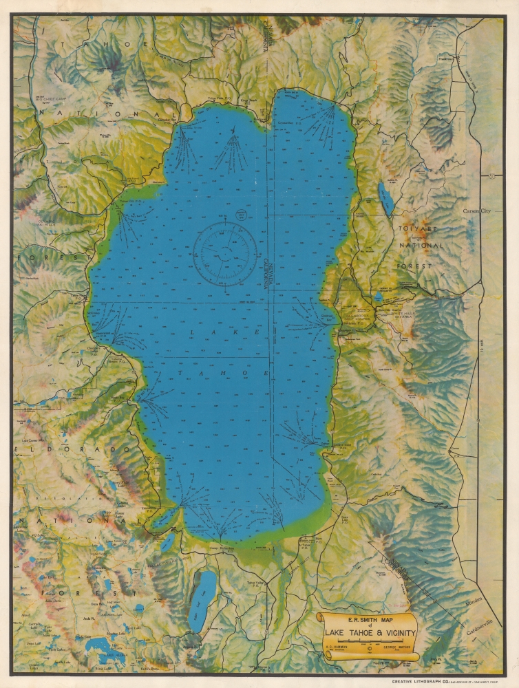 E. R. Smith Map of Lake Tahoe and Vicinity.: Geographicus Rare Antique Maps