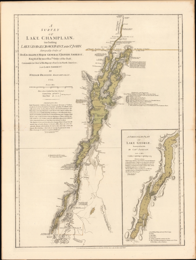 A Survey Of Lake Champlain, including Lake George, Crown Point And St. John. /A Particular Plan of Lake George. - Main View