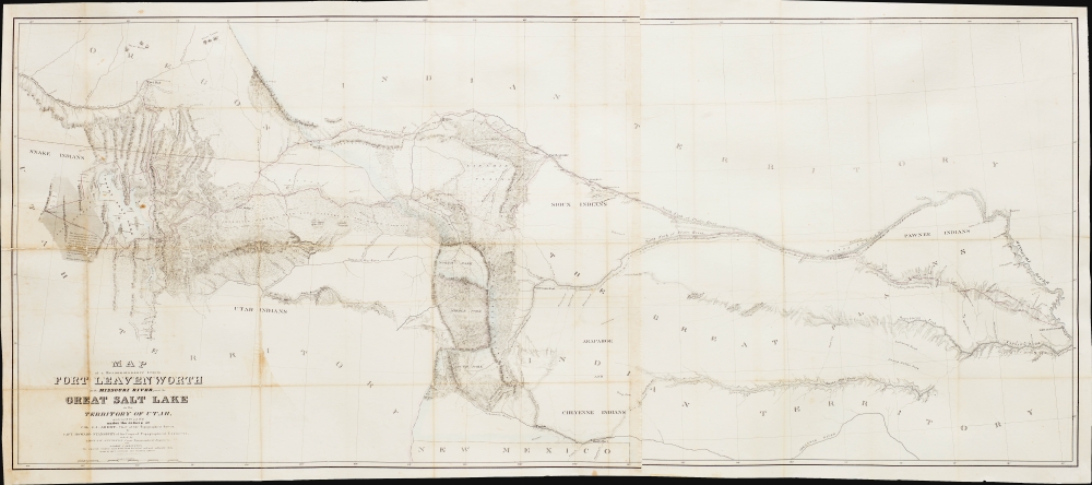 Map of a Reconnaissance between Fort Leavenworth and the Missouri River, and the Great Salt Lake in the Territory of Utah, made in 1849 and 1850… - Main View