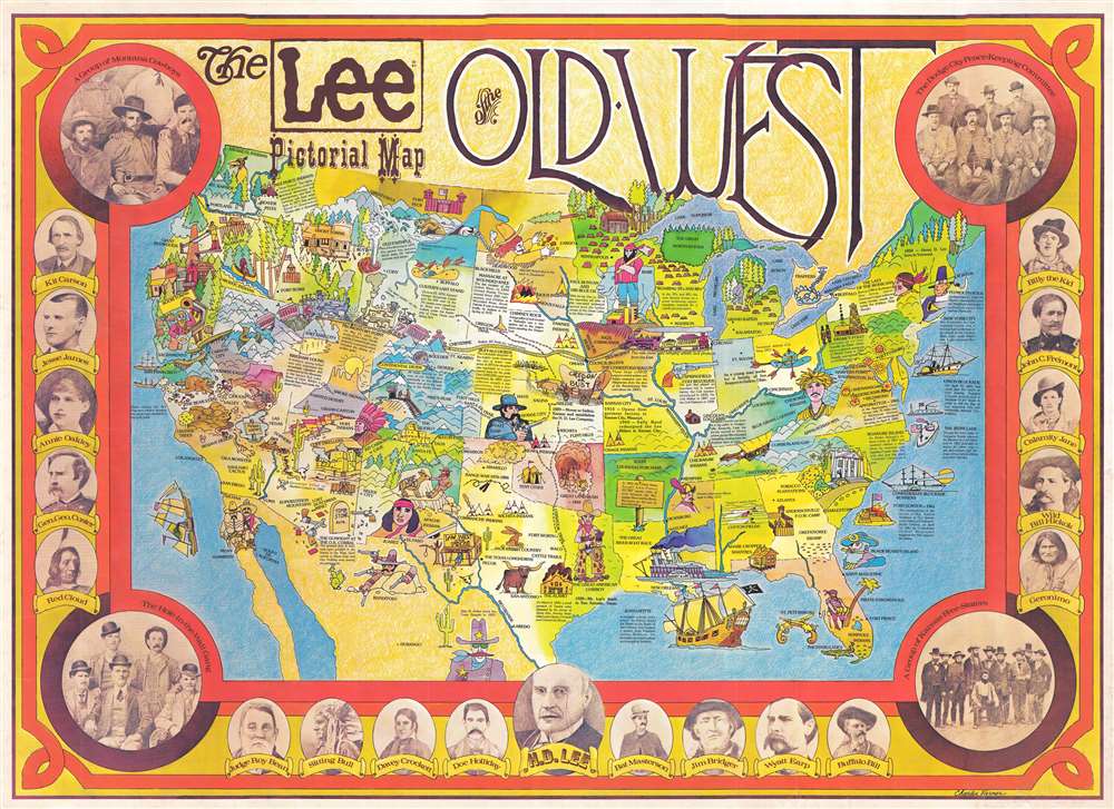 The Lee Pictorial Map of the Old West. - Main View