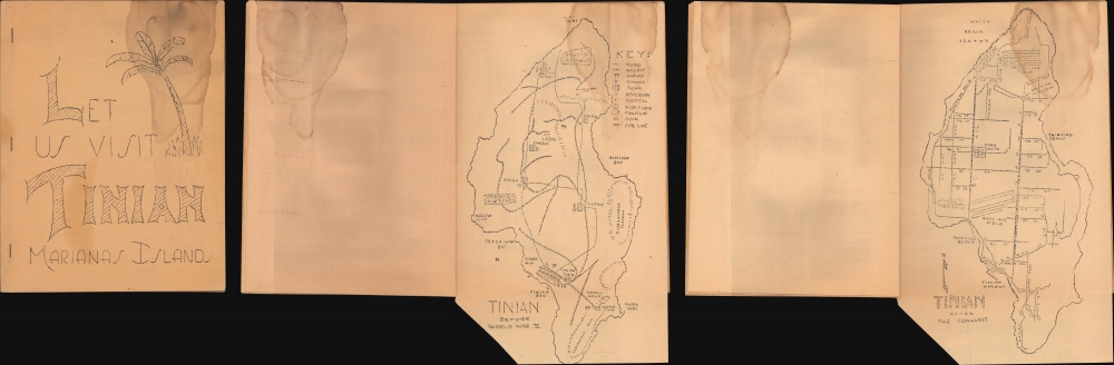 1945 Harmon and Damp WWII Booklet of Tinian Island, Marianas w/ 2 Maps