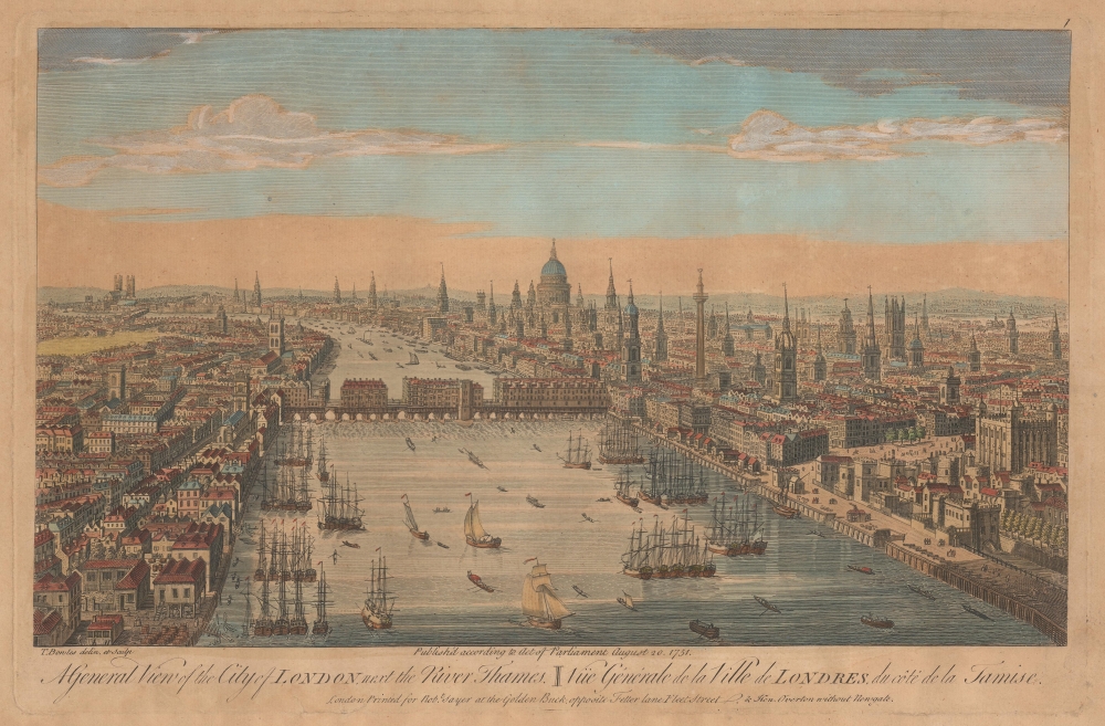 1751 Bowles and Sayer Bird's-Eye View of London