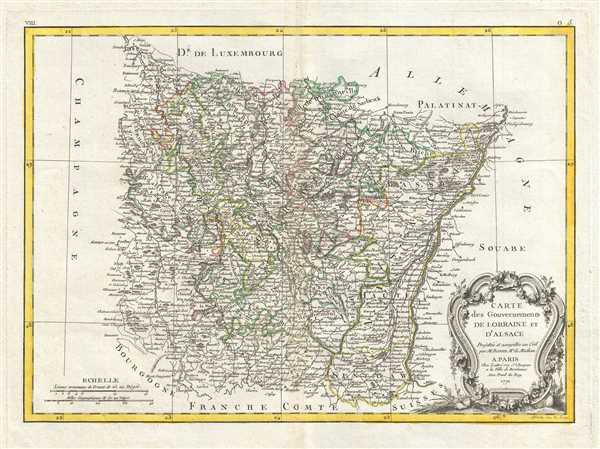 Carte Des Gouvernements De Lorraine Et D Alsace Geographicus Rare Antique Maps