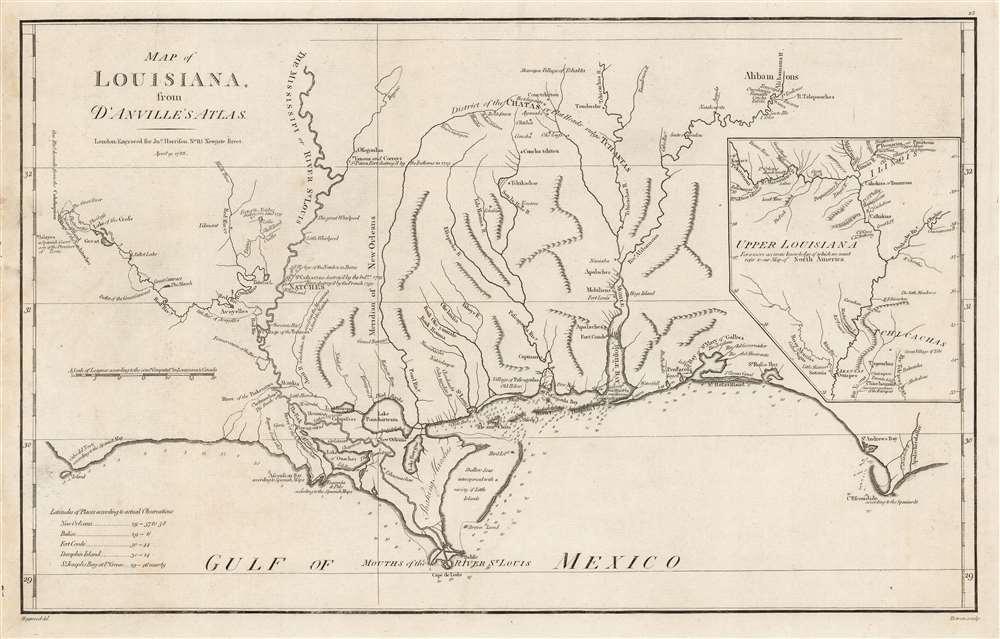Map of the Mississippi Delta region in southeastern Louisiana, USA.