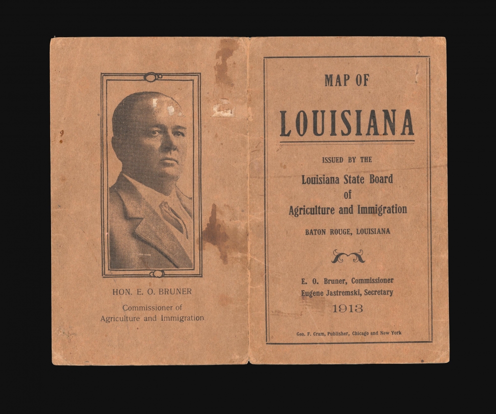 The Louisiana State Board of Agriculture and Immigration's Map of Louisiana. A Phytogeographic Map Showing the Principal Vegetation Areas, all Principal Commercial Points, Town Populations and Railway Distances. - Alternate View 2